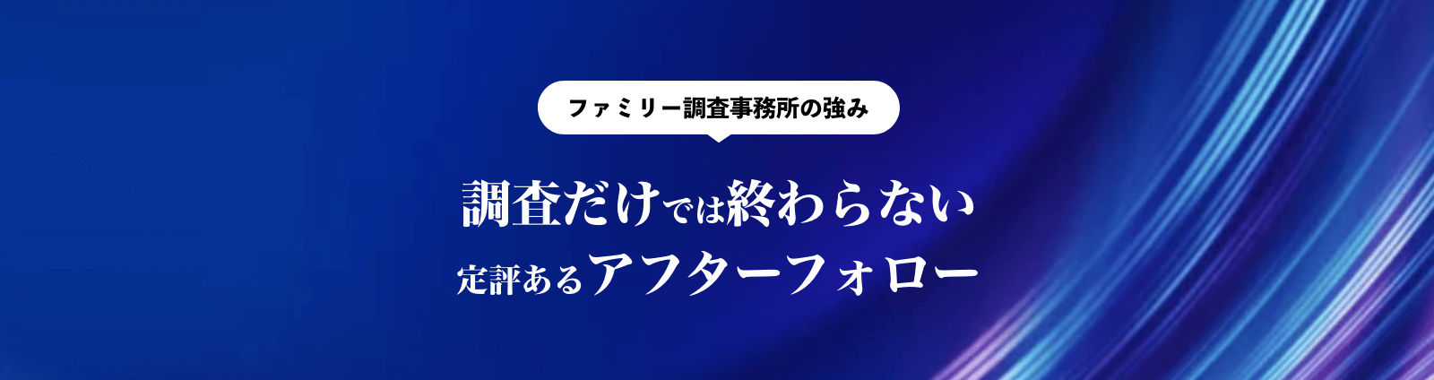 調査だけでは終わらない定評あるアフターフォロー